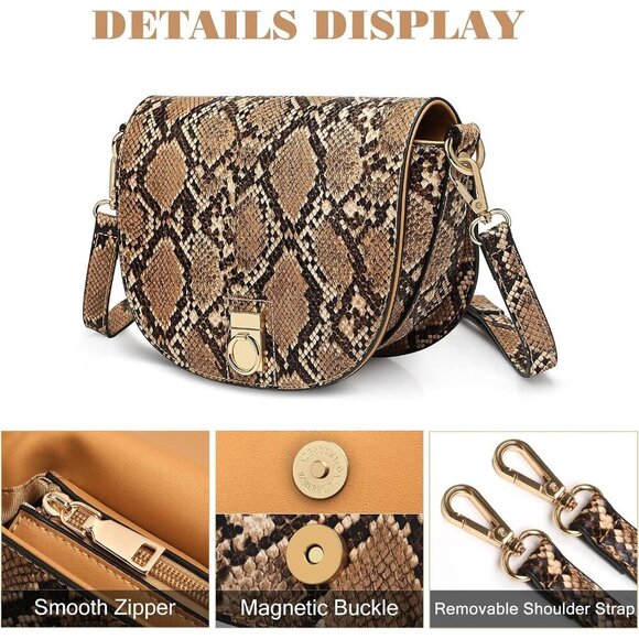 Amazon.com: BOLOSTA Small Snakeskin Crossbody Bags for Women  Snakeskin Crossbody Bag Women Pu Leather Small Medium Cell Phone Purse
